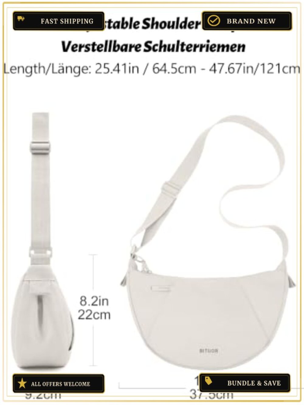 Women's Anti-Theft Crossbody Hobo Bag with Multiple Pockets and Adjustable Strap - Picture 2 of 6